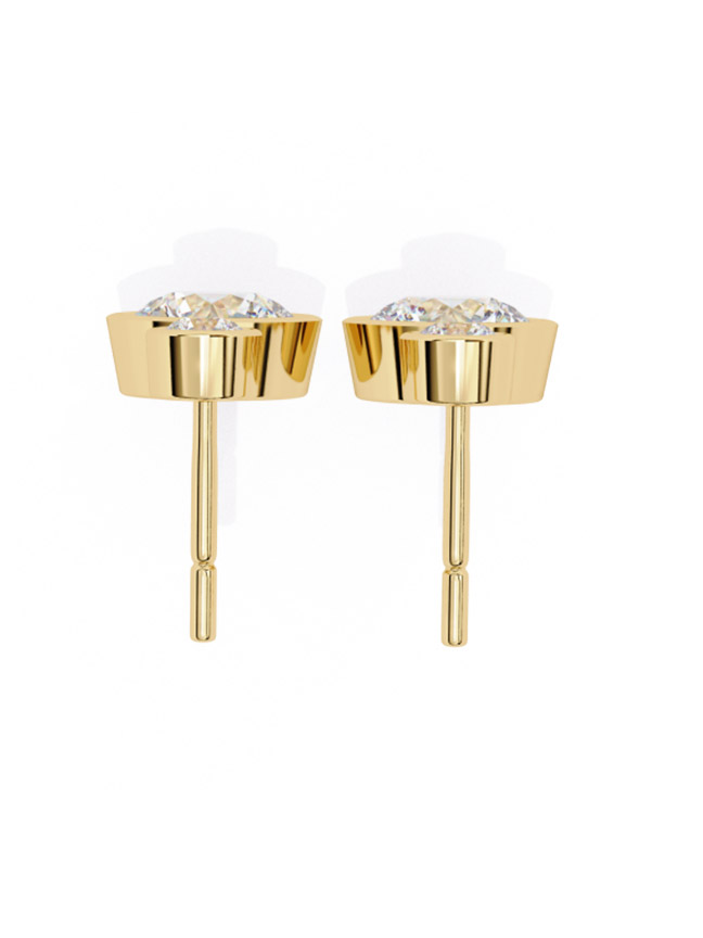 Aurora Bezel Drop Diamond Earrings