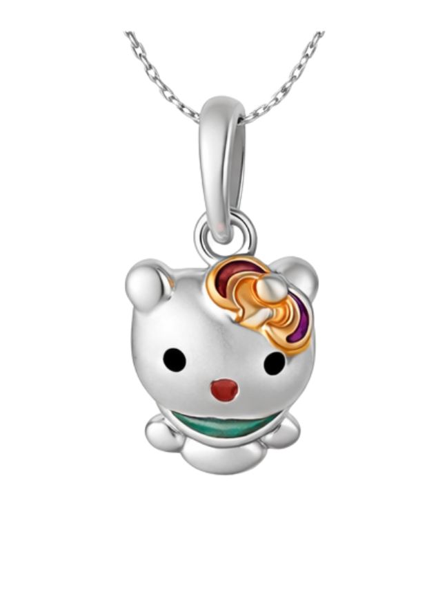 Cute Teddy Bear Gold Pendant For Kids