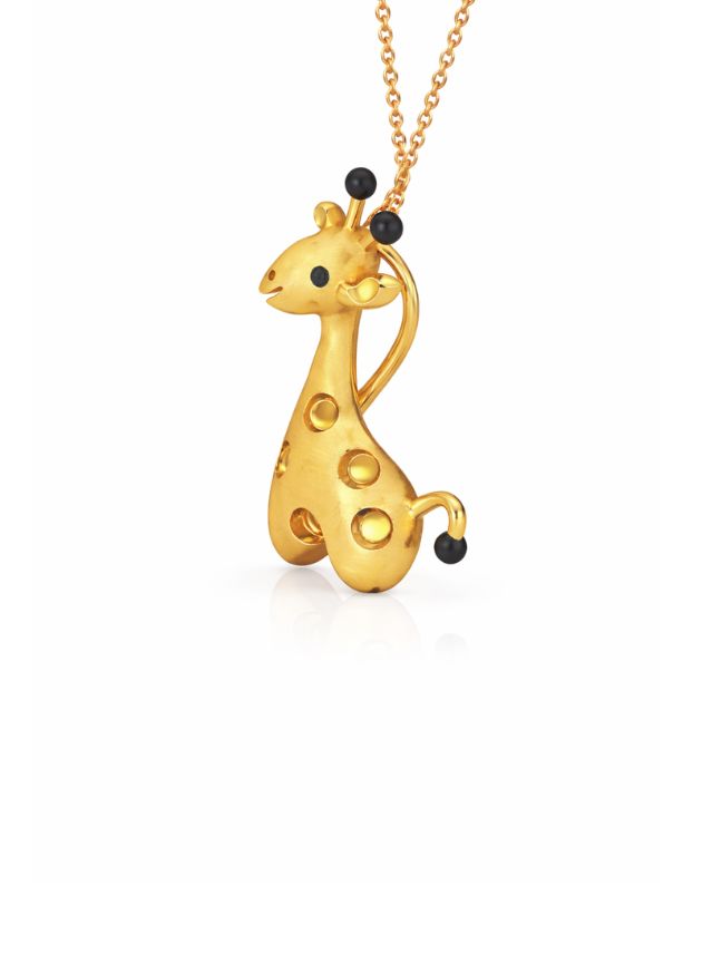Cute Giraffe Kids' Gold Pendant