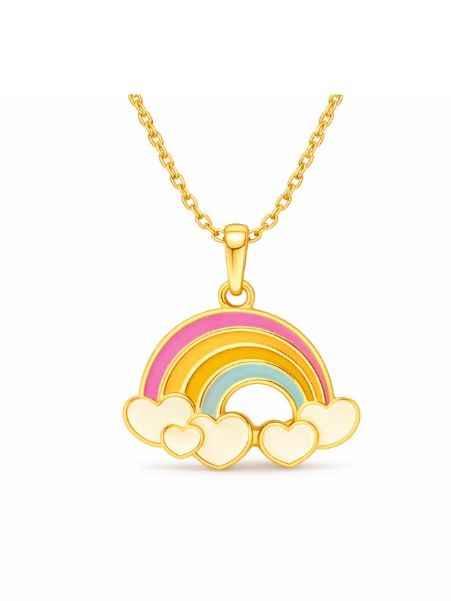 Rainbow Cloud Enamel Pendant For Kids