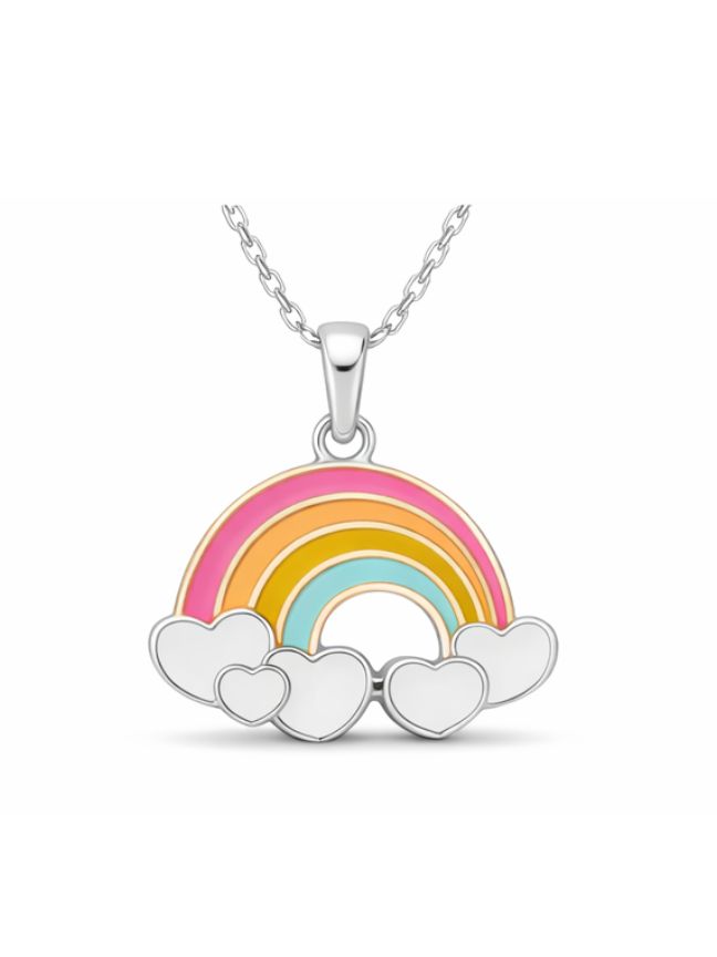 Rainbow Cloud Enamel Pendant For Kids