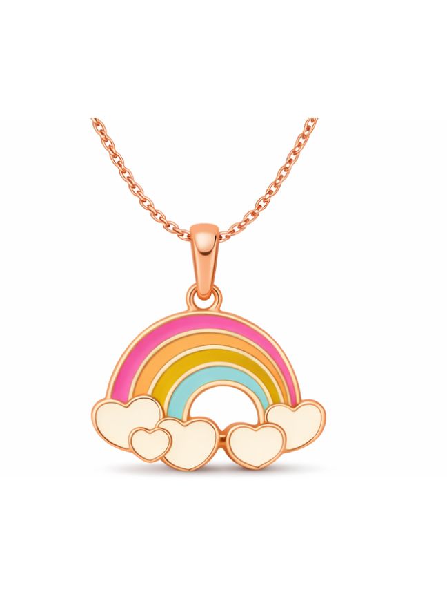 Rainbow Cloud Enamel Pendant For Kids