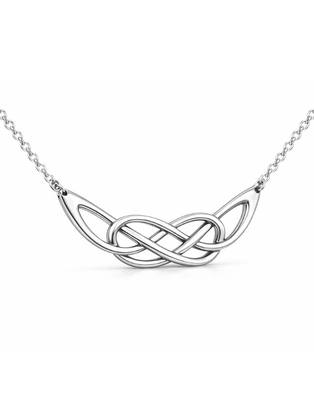 Sterling Silver Celtic Knot Infinity Loop Necklace