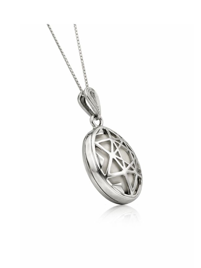 Sacred Geometry Star Silver Pendant