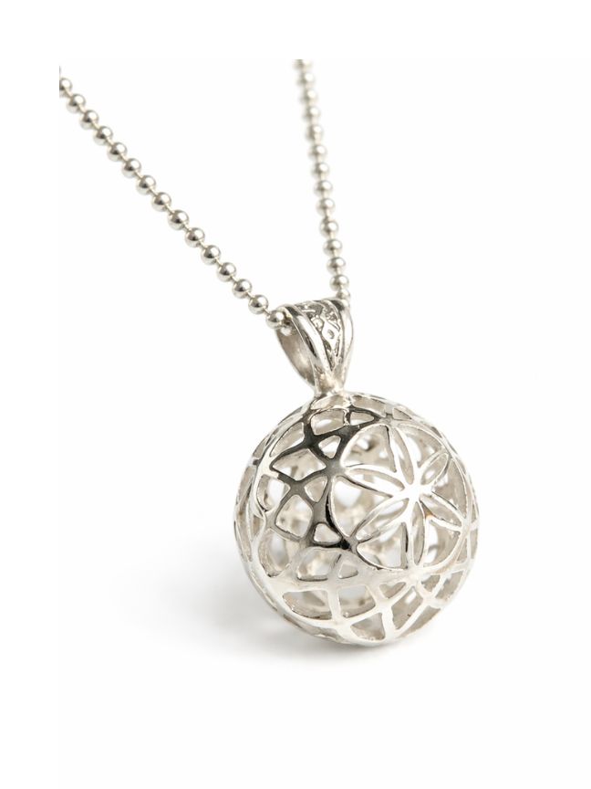 Sacred Flower of Life Silver Pendant