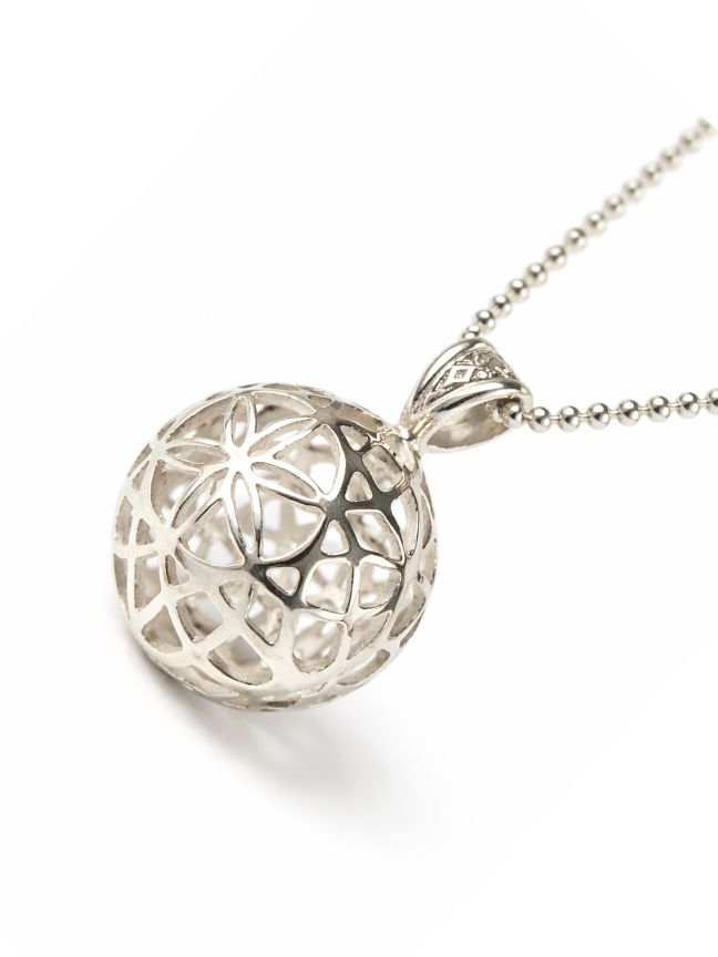 Sacred Flower of Life Silver Pendant