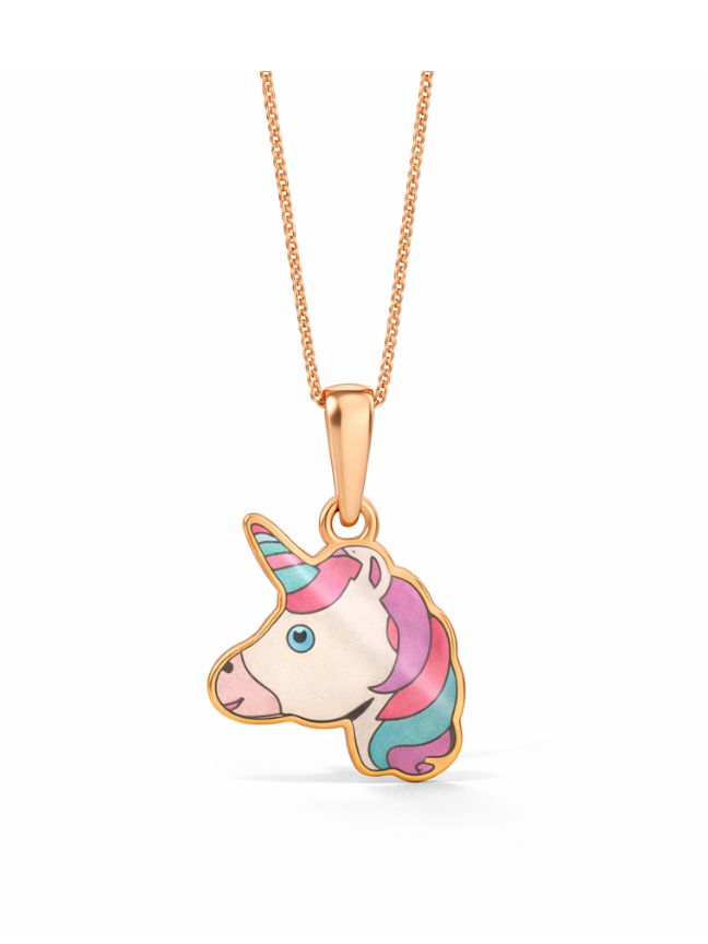 Enchanted Unicorn Kids' Gold Pendant
